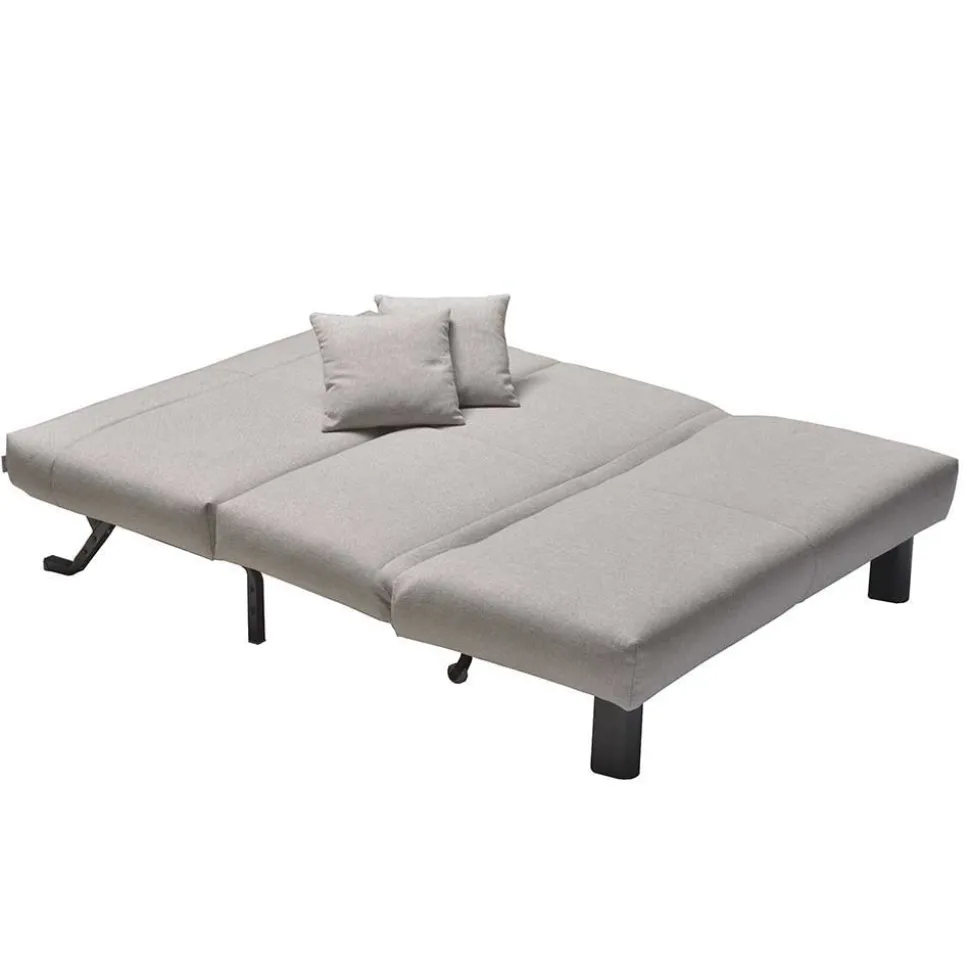 Schlafsofa als Einzelbett oder Doppelbett Tutran in Hellgrau Webstoff