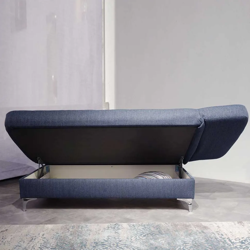 Schlafsofa Chaiselounge in Blau - Jacy