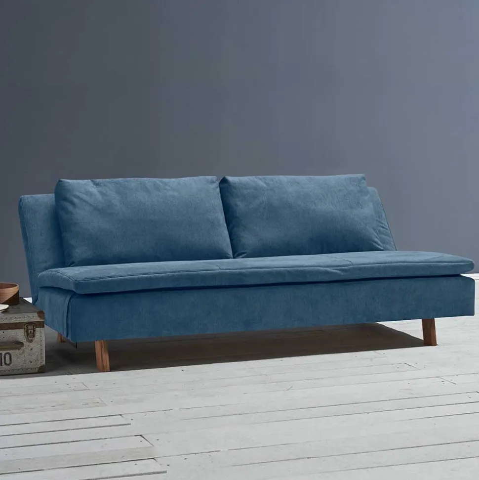 Schlafsofa in Blau und Eiche - Jesticas