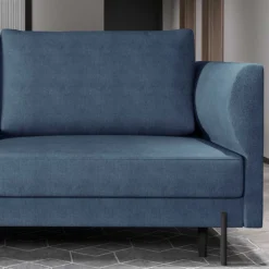 Schlafsofa in meliertem Blaugrau Stoffbezug - Ipsum