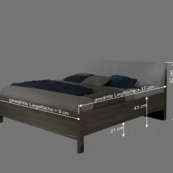 Schlafzimmer Bett Viarolia mit Polsterkopfteil in Weiß