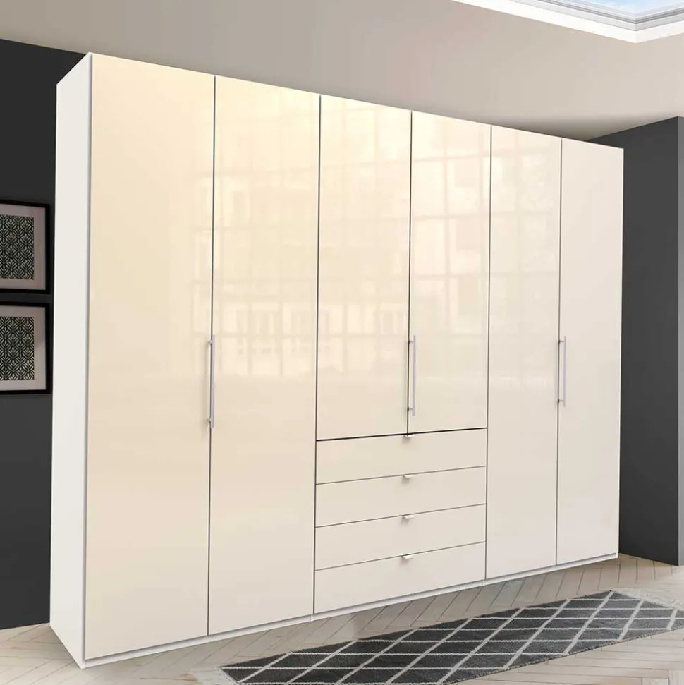 Schlafzimmer Falttürenschrank in Creme Weiß - Zidarie