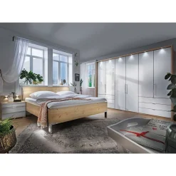 Schlafzimmer in Eiche Bianco & Weiß - Nuetran (vierteilig)