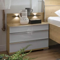 Schlafzimmer in Eiche Bianco & Weiß - Nuetran (vierteilig)