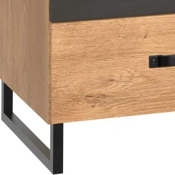 Schlafzimmer in Plankeneiche & Schwarzgrau - Bram (vierteilig)