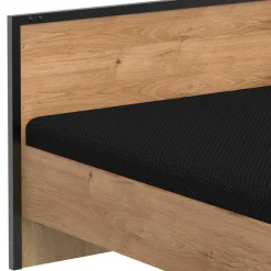 Schlafzimmer in Plankeneiche & Schwarzgrau - Bram (vierteilig)