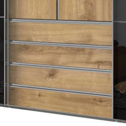 Schlafzimmer Kleiderschrank in Dunkelgrau Glas - Hectos