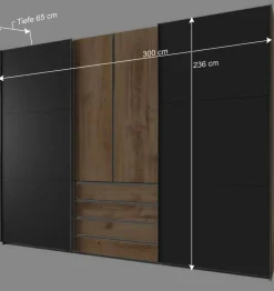 Schlafzimmer Kleiderschrank in Dunkelgrau Glas - Hectos