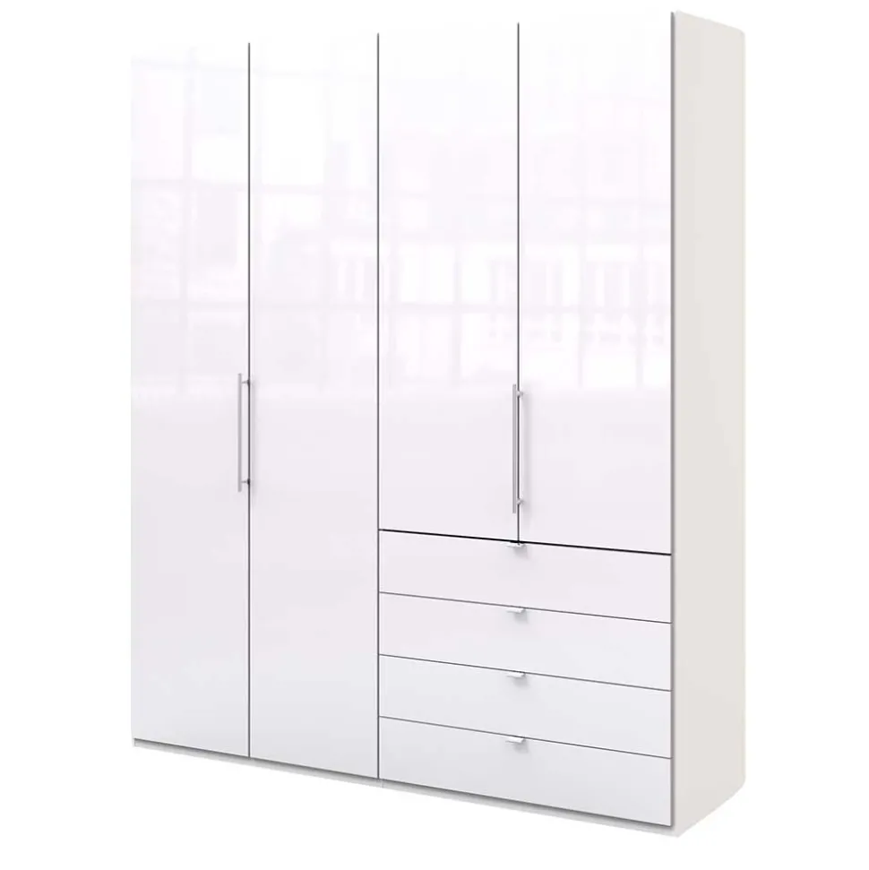 Schlafzimmer Kombi-Kleiderschrank in Weiß - Dolienca