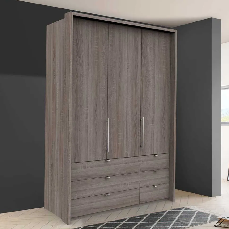 Schlafzimmer Kombischrank in Eiche dunkel - Crenba