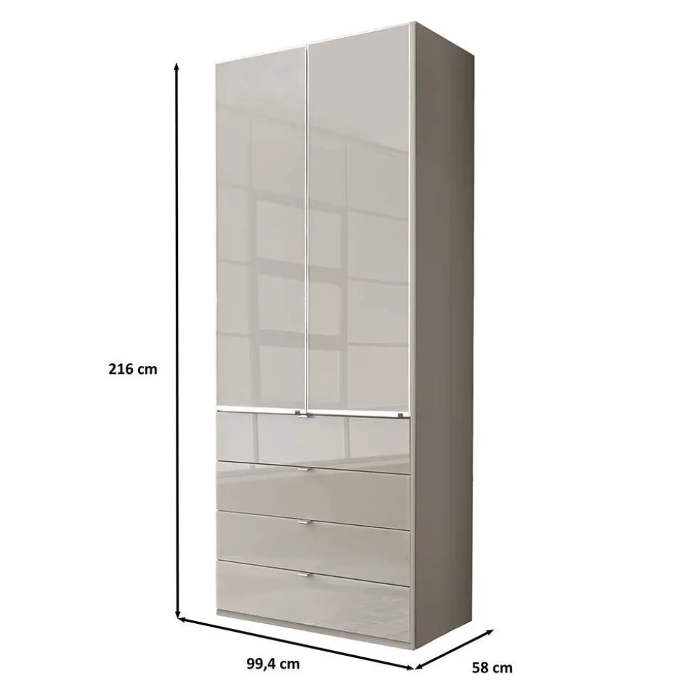 Schlafzimmer Kombi-Schrank in Hellgrau - Nucina