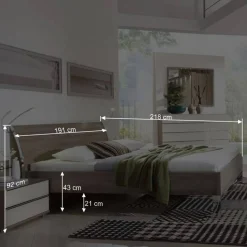 Schlafzimmer Komplettset Crenba in Creme (vierteilig)