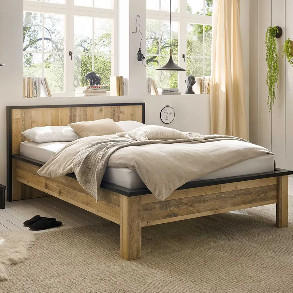 Schlafzimmer mit 140x200 Bett Set - Naiavio (fünfteilig)