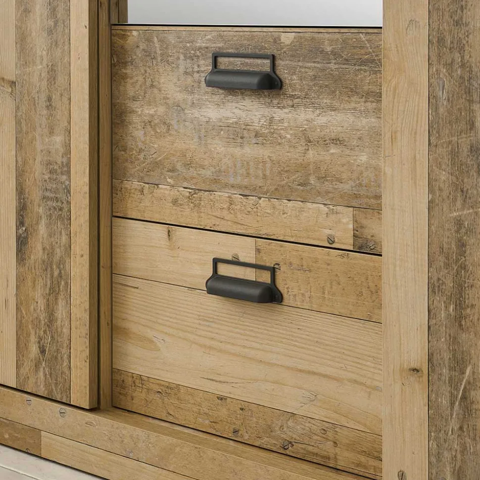 Schlafzimmer mit 140x200 Bett Set - Naiavio (fünfteilig)