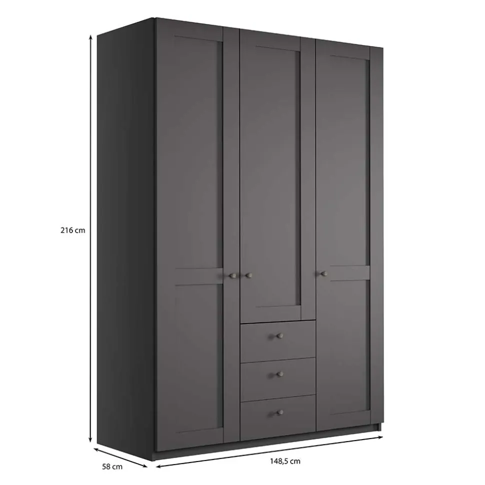 Schlafzimmer Schrank in Dunkelgrau - Mataram