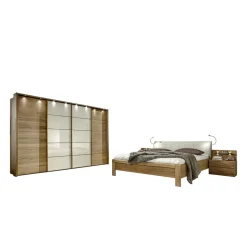 Schlafzimmer Set Waruna mit Eiche Massivholz (vierteilig)