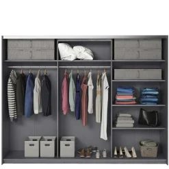 Schlafzimmereinrichtung in Eiche Grau - Carika (vierteilig)