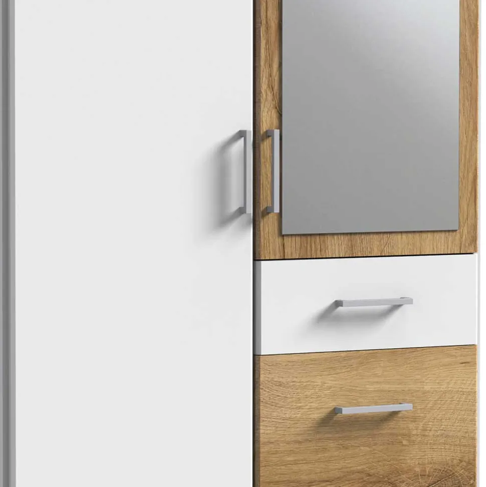 Schlafzimmerkleiderschrank mit Spiegel in Weiß - Calassina