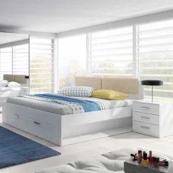 Schlafzimmermöbel in Weiß Esche Dekor - Pruducia (vierteilig)