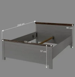 Schlafzimmermöbel mit Bett 140x200 - Nedita (vierteilig)