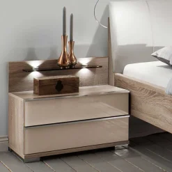 Schlafzimmermöbel Set mit LED Licht - Rativian (vierteilig)