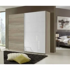 Schlafzimmerschrank Arno mit Weißglas