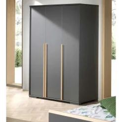 Schlafzimmerschrank in Anthrazit mit Buche - Navlius