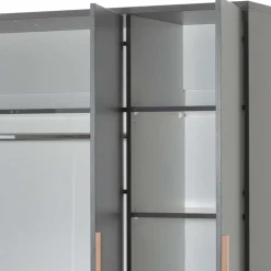 Schlafzimmerschrank in Anthrazit mit Buche - Navlius