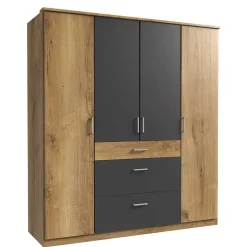 Schlafzimmerschrank in Plankeneiche Dekor - Leviza