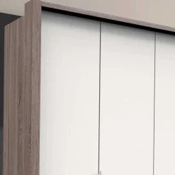 Schlafzimmerschrank in Weiß & Eiche dunkel - Tivierto