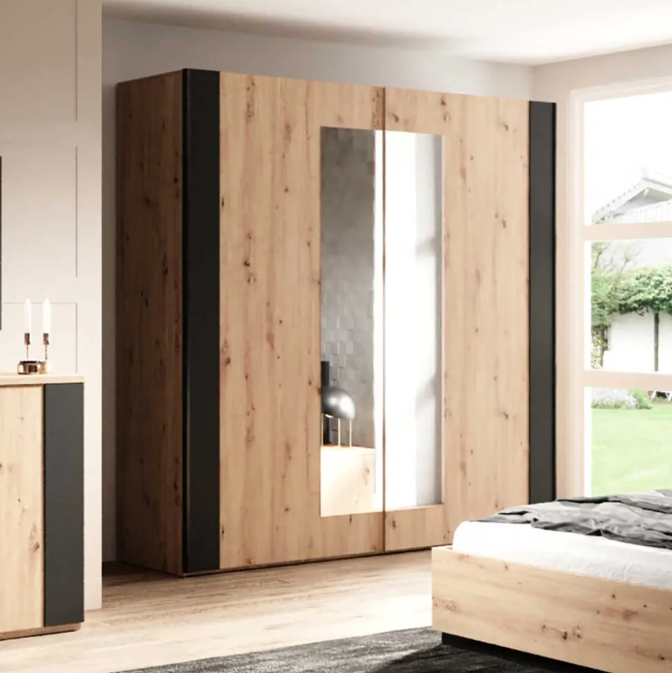 Schlafzimmerschrank in Wildeiche NB & Schwarz - Potsdam