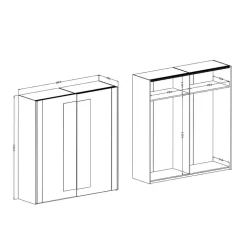 Schlafzimmerschrank in Wildeiche NB & Schwarz - Potsdam