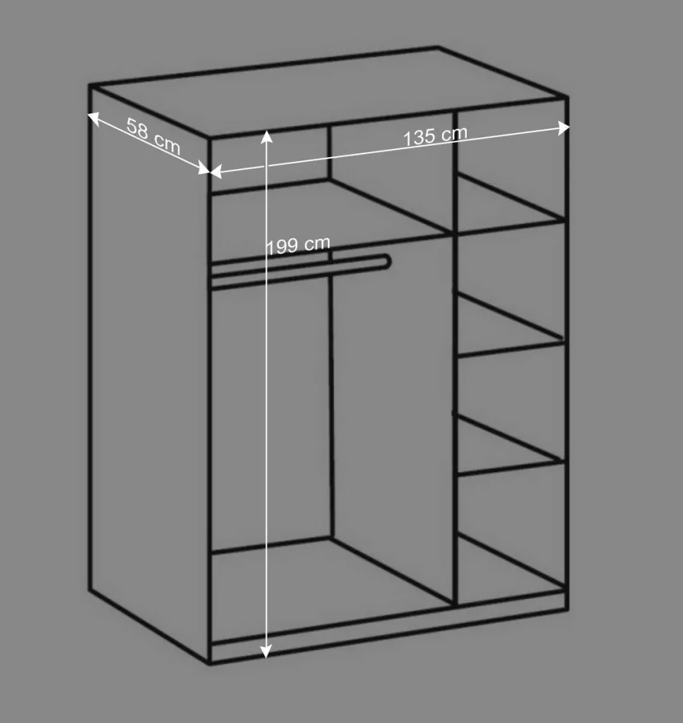 Schlafzimmerschrank Mellevos mit Spiegeltüren