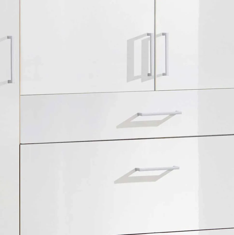 Schlafzimmerschrank mit Hochglanzfront in Weiß - Venture