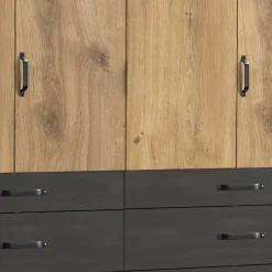 Schlafzimmerschrank mit sechs Schubladen & Türen - Bram