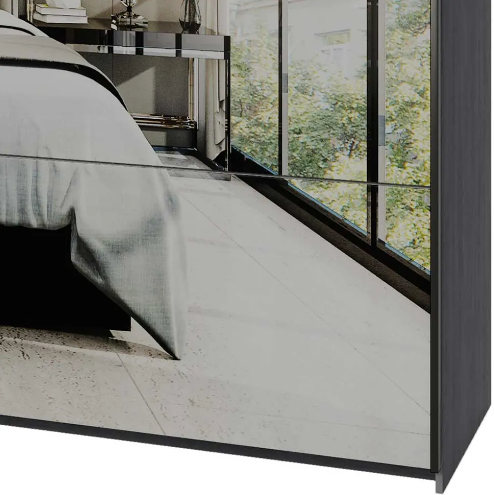 Schlafzimmerschrank mit Schwebetüren in Eiche Grau - Carika