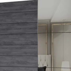 Schlafzimmerschrank mit Schwebetüren in Eiche Grau - Carika