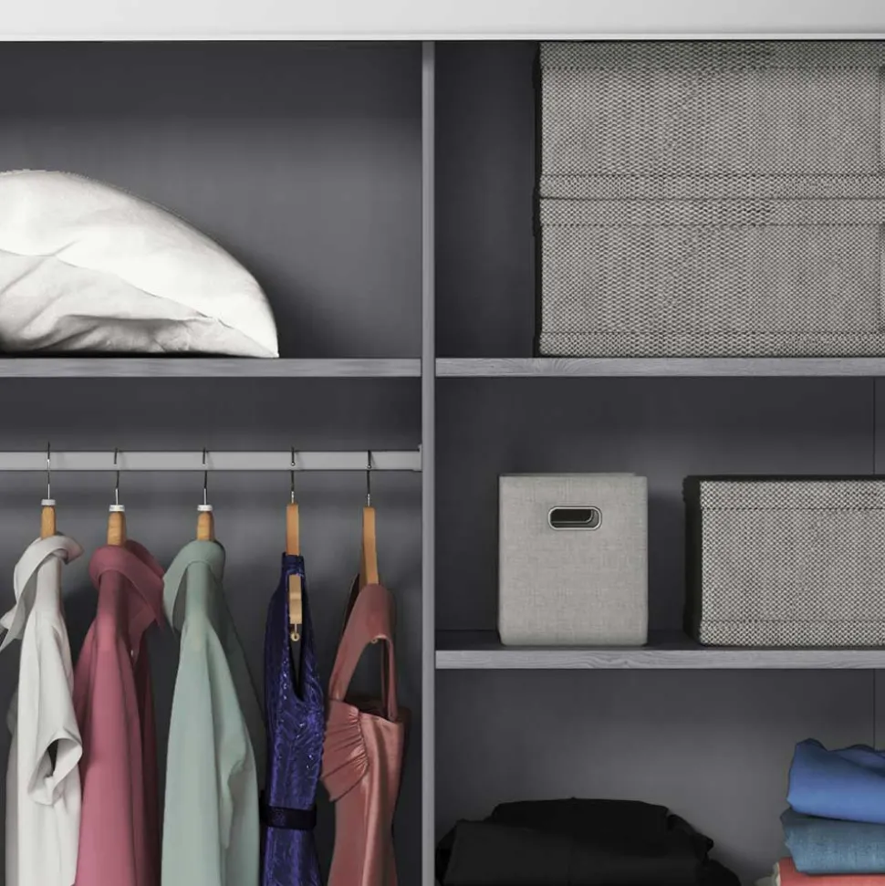 Schlafzimmerschrank mit Schwebetüren in Eiche Grau - Carika