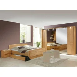 Schlafzimmer-Set Bordeaux aus Erle (vierteilig)