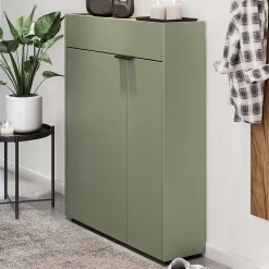 Schlanker Schuhschrank in Graugrün - Point