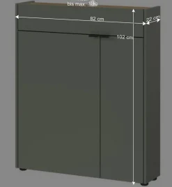 Schlanker Schuhschrank in Graugrün - Point