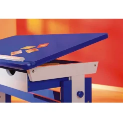 Schülerschreibtisch Bluena in Blau-Weiß