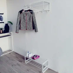 Schlichte Garderoben-Möbel in Weiß - Torosma (zweiteilig)