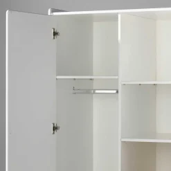 Schlichter Kinder Kleiderschrank in Weiß - Mauricia
