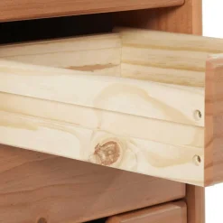 Schmale Kiefernholz Kommode mit sechs Schubladen - Calpano