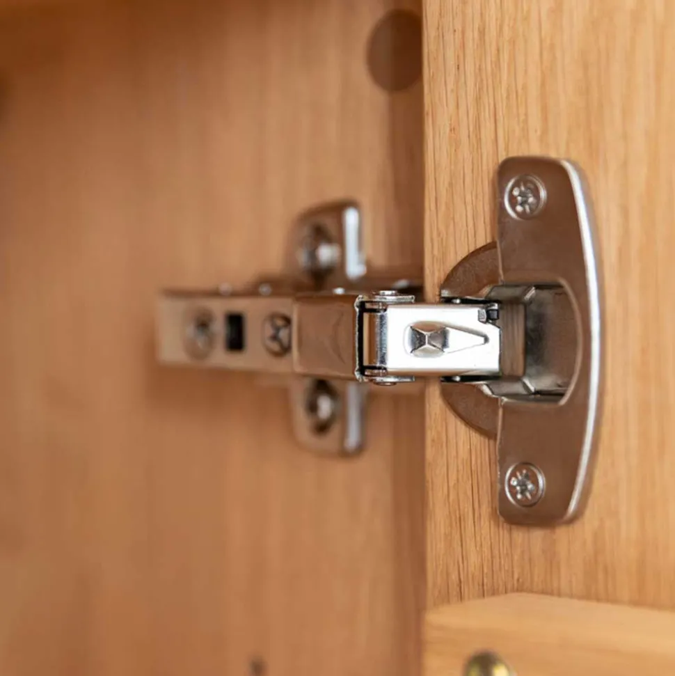 Schmale Massivholz Vitrine mit LED Beleuchtung - Eribella