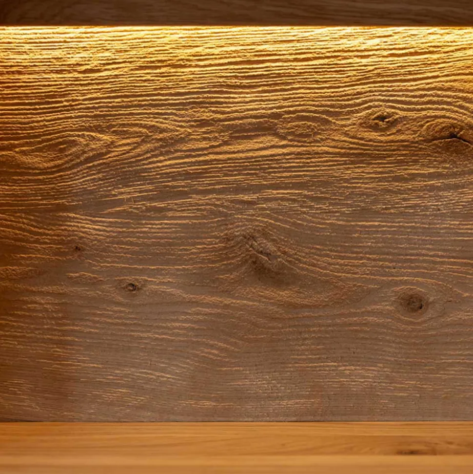 Schmale Massivholz Vitrine mit LED Beleuchtung - Eribella