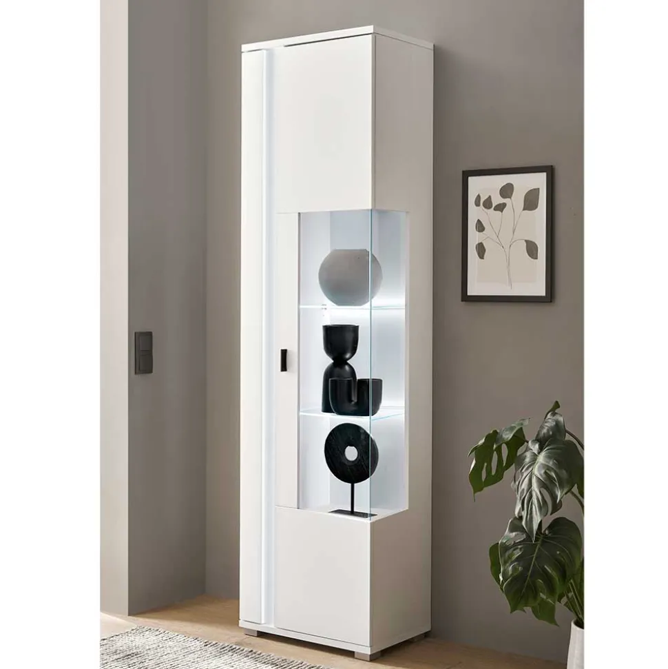 Schmaler Vitrinenschrank mit LED Beleuchtung - Tirol