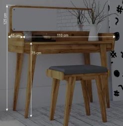 Schminktisch & Hocker - moderner Retro Style - Hardus (zweiteilig)