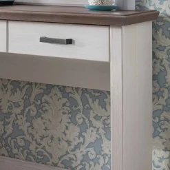 Schminktisch Konsole Izarella in Weiß und Taupe